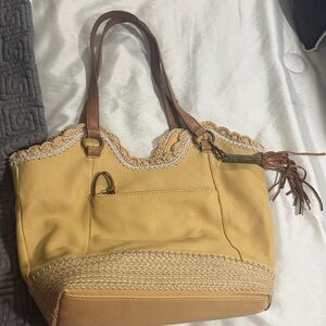 The Sak Yellow and Tan Tote Bag
